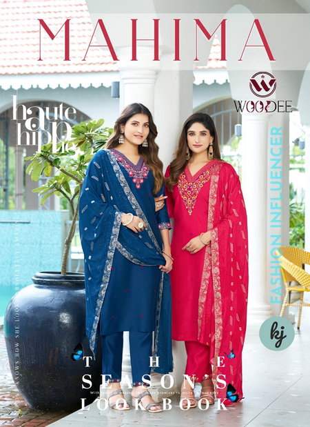 Mahima By Woodee Viscose Kurti With Bottom Dupatta Suppliers In India
